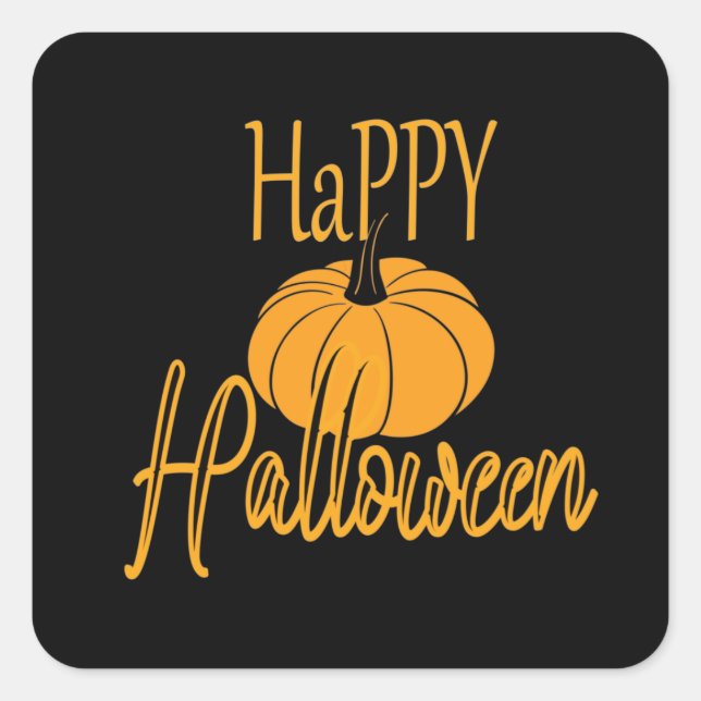 Happy Halloween Pumpkin Quadratischer Aufkleber (Vorderseite)