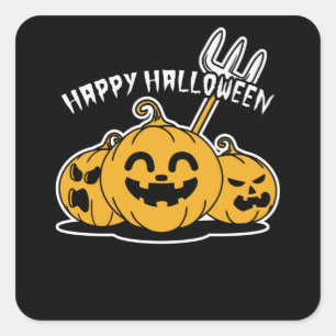 Happy Halloween Pumpkin Quadratischer Aufkleber