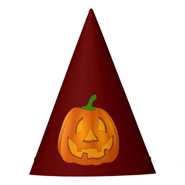 Happy Halloween Pumpkin Red Paper Partyhütchen (Vorderseite)