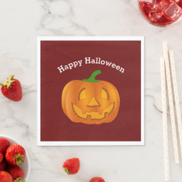 Happy Halloween Pumpkin Red Serviette