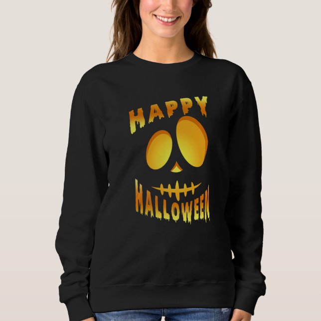 Happy Halloween Pumpkin Scary Face Sweatshirt (Vorderseite)