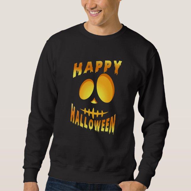 Happy Halloween Pumpkin Scary Face Sweatshirt (Vorderseite)