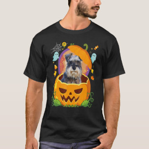 Happy Halloween Pumpkin Schnauzer Dog Hexe Niedlic T-Shirt