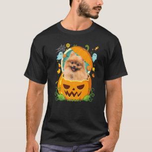 Happy Halloween Pumpkin Spitz Hund Hexe Niedlich T-Shirt