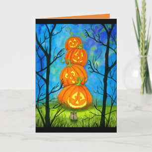 Happy Halloween Pumpkin Totem by Bihrle Karte