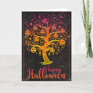 Happy Halloween Pumpkin Tree Karte