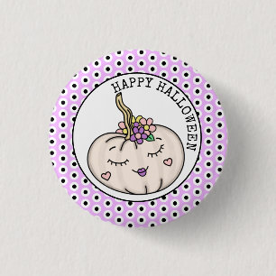Happy Halloween   Pumpkin und Polka Dots Button