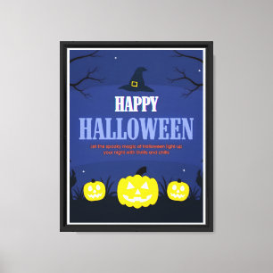 Happy Halloween Pumpkin Wall ART Leinwanddruck