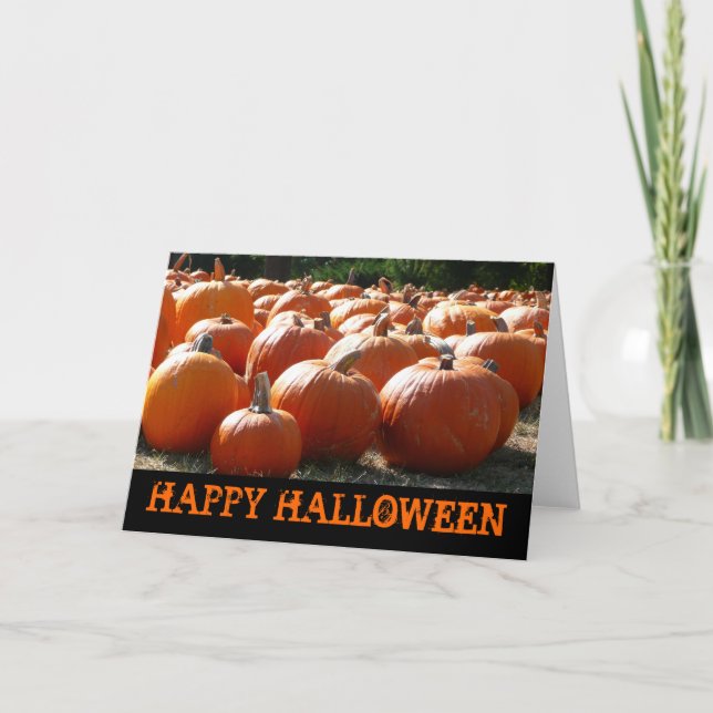 Happy Halloween Pumpkins Card Karte (Vorderseite)