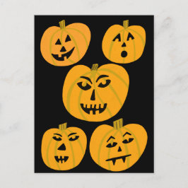 HAPPY HALLOWEEN Pumpkins Jack-O-Lanterns Postkarte