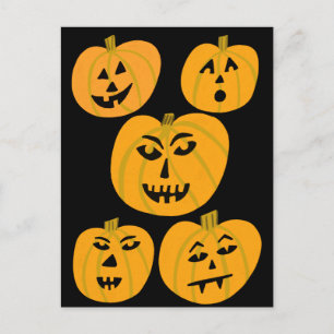 HAPPY HALLOWEEN Pumpkins Jack-O-Lanterns Postkarte