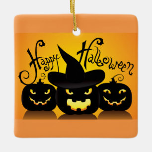 Happy Halloween Pumpkins Keramikornament