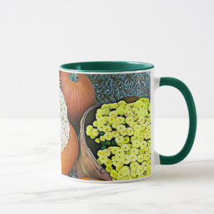 Happy Halloween Pumpkins Mums Tasse