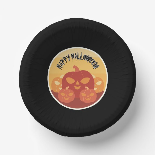 Happy Halloween! Pumpkins Paper Bowls Pappteller (Vorderseite)