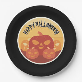 Happy Halloween! Pumpkins Paper Plate Pappteller