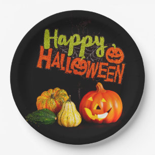 Happy Halloween Pumpkins Pappteller