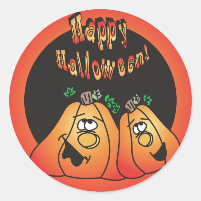 Happy Halloween Pumpkins Runder Aufkleber (Vorderseite)
