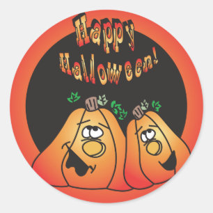 Happy Halloween Pumpkins Runder Aufkleber