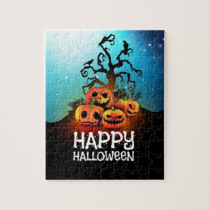 Happy Halloween! Pumpunder a creepy tree! Puzzle