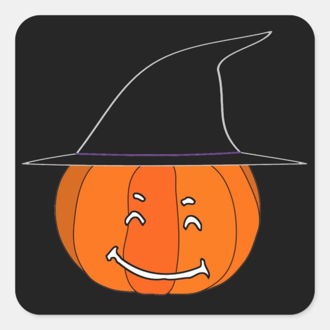 Happy Halloween Quadratischer Aufkleber (Vorderseite)
