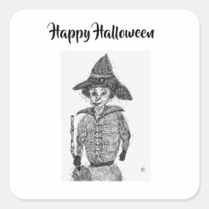 Happy Halloween Quadratischer Aufkleber