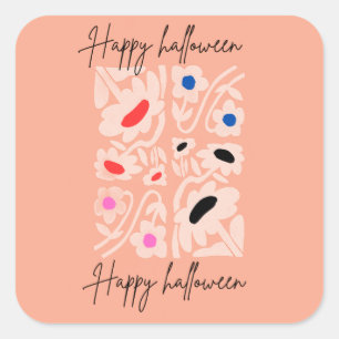 Happy Halloween Quadratischer Aufkleber