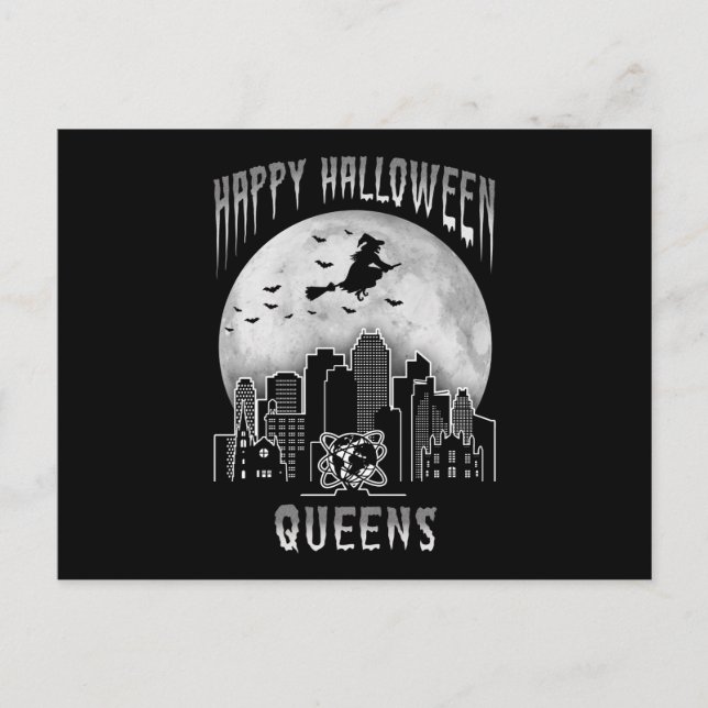 Happy Halloween Queens New York Postkarte (Vorderseite)