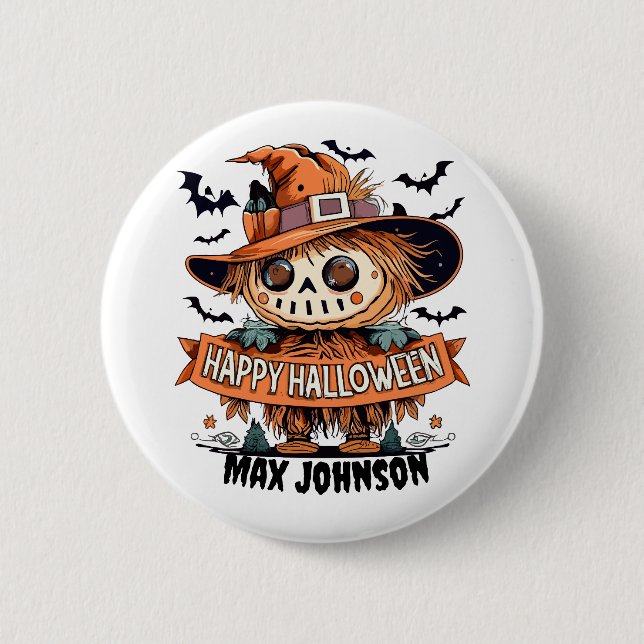 Happy Halloween - Quotes Orange Black Button (Vorderseite)