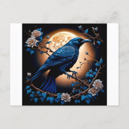 Happy Halloween Ravens And Roses Postkarte