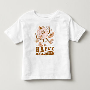 Happy Halloween Retro Polka Dot Pumpkin Kleinkind T-shirt