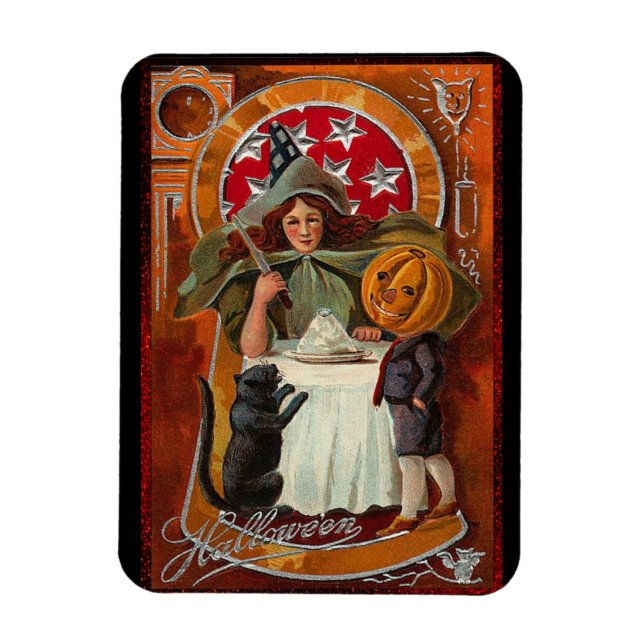 Happy Halloween Retro Poster Magnet (Vertikal)