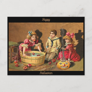 Happy Halloween Retro Poster Postkarte