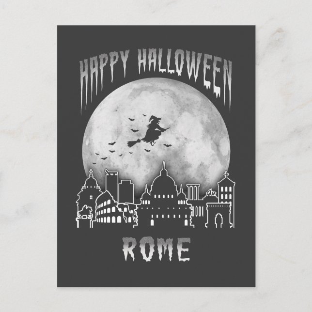 Happy Halloween Rom Italien Postkarte (Vorderseite)