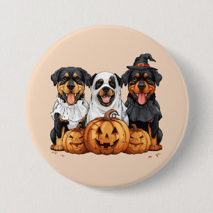 Happy Halloween Rottweiler Hunde Kürbislaterne Button
