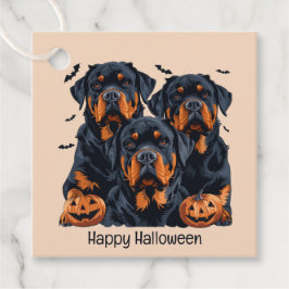 Happy Halloween Rottweiler Hunde Kürbislaterne Geschenkanhänger