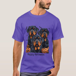 Happy Halloween Rottweiler Hunde Kürbislaterne T-Shirt
