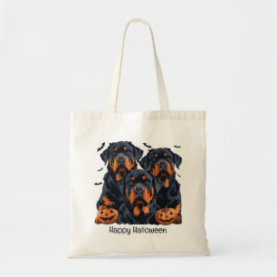 Happy Halloween Rottweiler Hunde Kürbislaterne Tragetasche