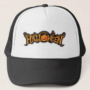 Happy Halloween Ruby Eye Pumpkin Silver Frame Truckerkappe