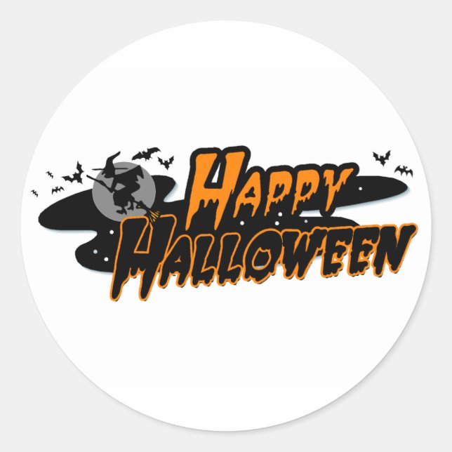 Happy Halloween Runder Aufkleber (Vorderseite)