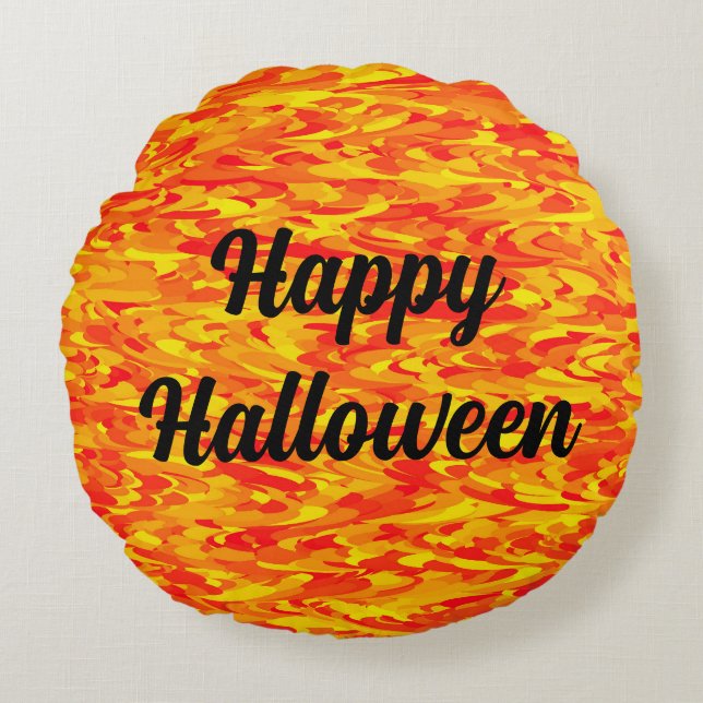 Happy Halloween Rundes Kissen (Vorderseite)