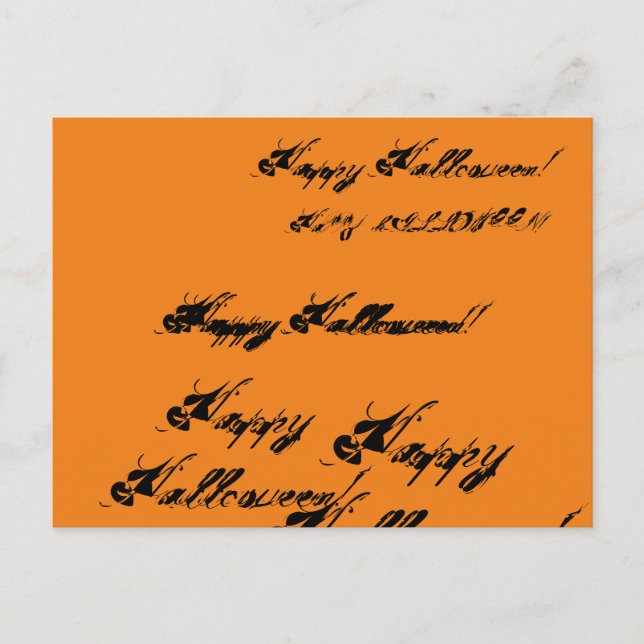 Happy Halloween rustikale rosa kursive Drehbuch Wr Postkarte (Vorderseite)