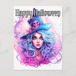 Happy Halloween - Salem Witch Illustration Postkarte