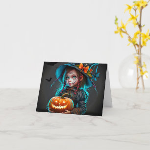 Happy Halloween Sassy Gothic Witch Illustration Karte