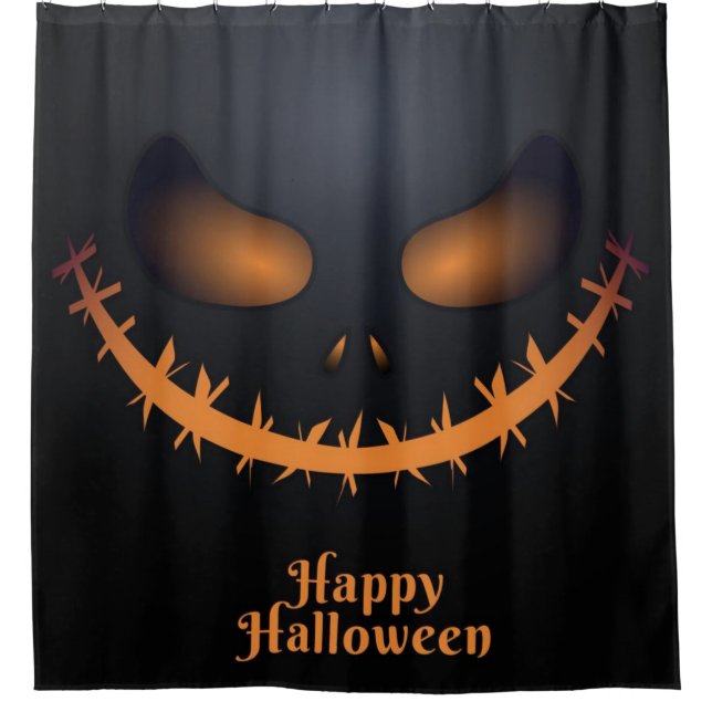 Happy Halloween Scare Crow Face Duschvorhang (Vorderseite)