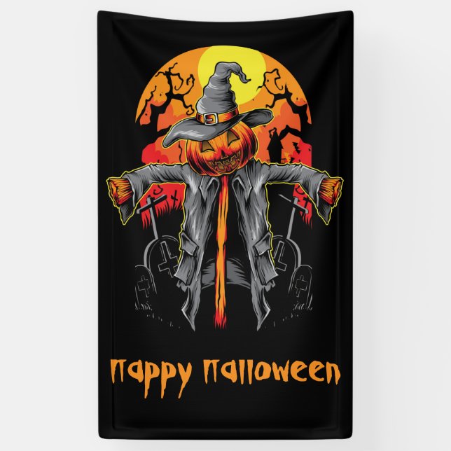 Happy Halloween Scarecrow Banner (Vertikal)