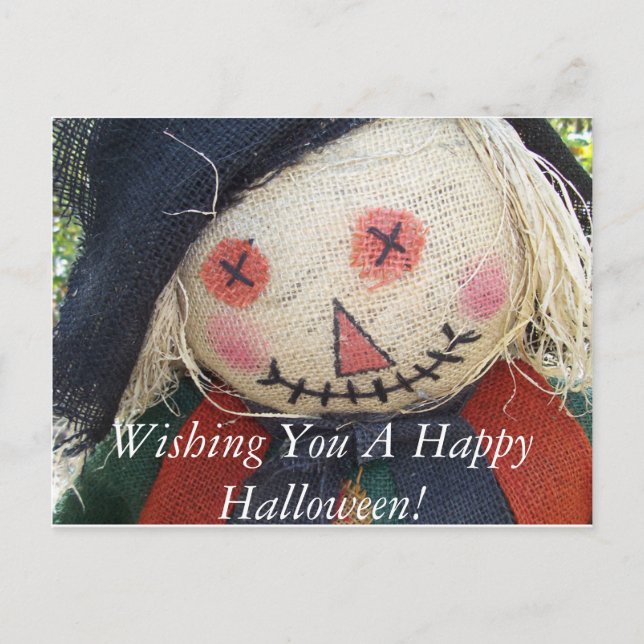 Happy Halloween Scarecrow Postkarte (Vorderseite)
