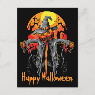 Happy Halloween Scarecrow Postkarte