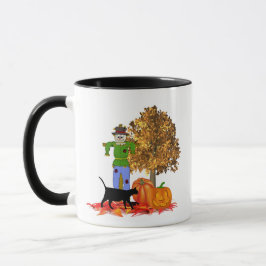 Happy Halloween Scarecrow und Pumpkin Holiday Tass Tasse
