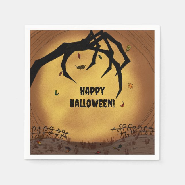 Happy Halloween Scary Hand Serviette (Vorderseite)