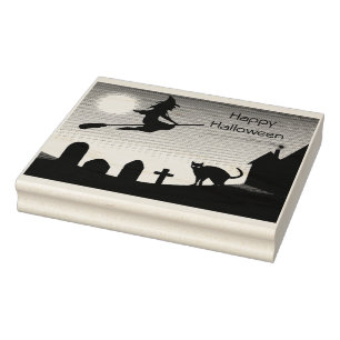 Happy Halloween Scene-Rubber-Briefmarke Gummistempel